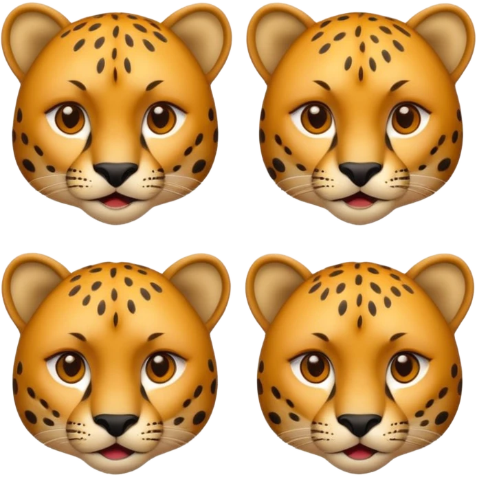 Tête de guépard qui exprime différentes émotions emoji