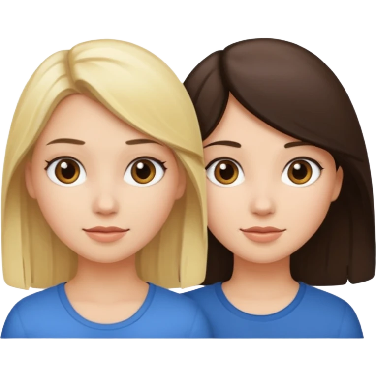 1 blonde girl and 1 brunette girl emoji
