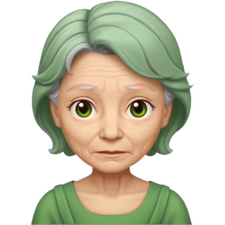 green dress old character. emoji