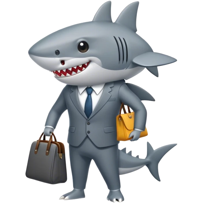 business shark with a bag emoji