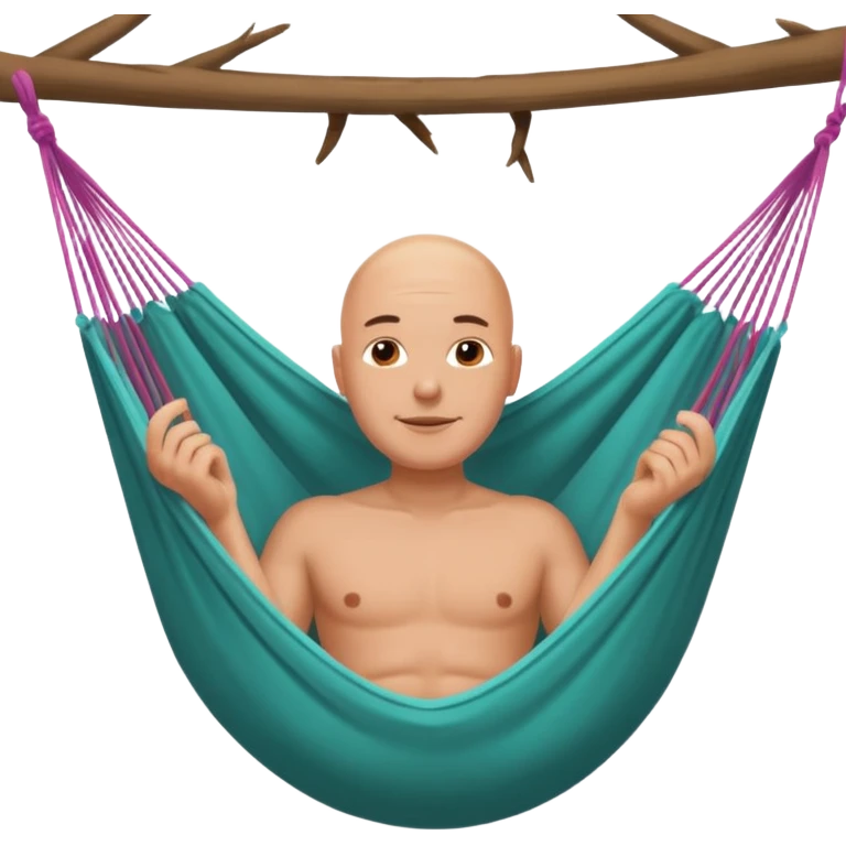Bald in a hammock emoji
