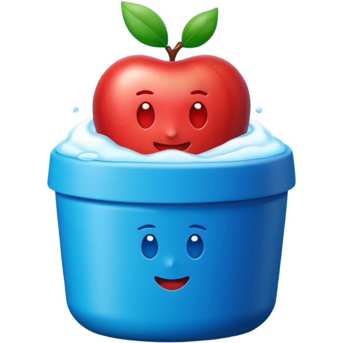 make an apple style emoji of Vicks Vaporub - it should have a dark green lid and a blue tub emoji
