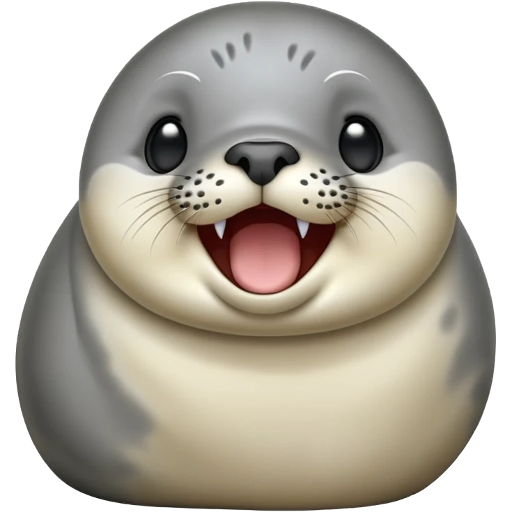 cinematic-cute-realistic yawning-harbour-seal-portrait-emoji,-head-tilted-slightly-with-a-dramatic,-wide-open-yawn,-showcasing-a-smooth,-rounded-body-with-gently-drooping-features-and-sleepy,-half-closed-eyes,-simplified-yet-irresistibly-adorable emoji
