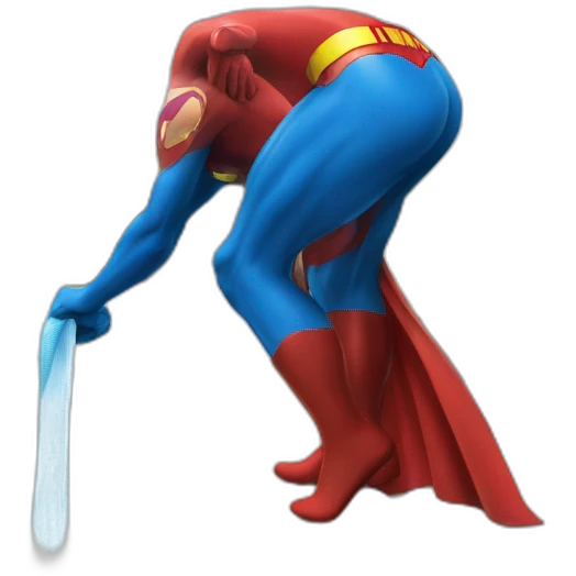 superman cleans swimming pool emoji