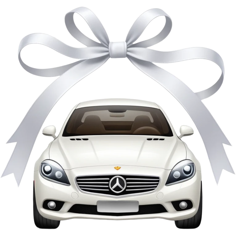 luxury car with wedding decorations, horizontal emoji