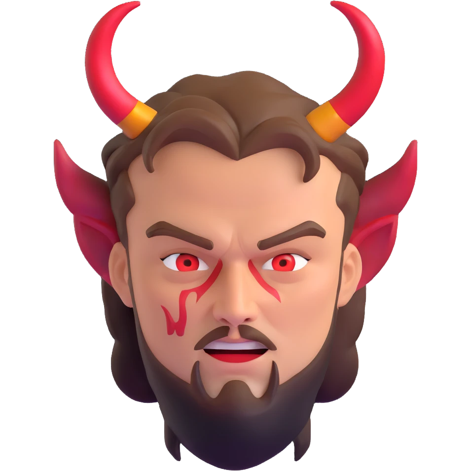 Leonardo DiCaprio with devil horns and demonic features emoji