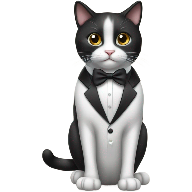 Tuxedo cat wearing tuxedo emoji