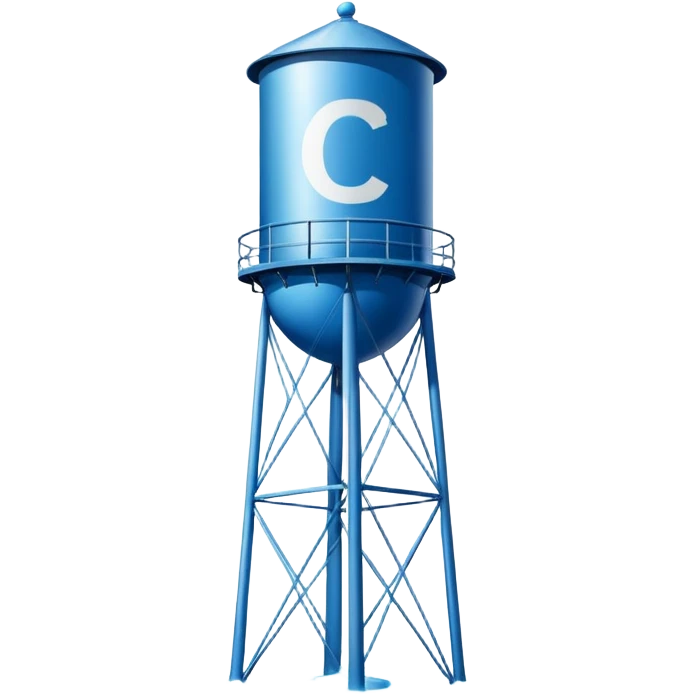 Water tower with the letters C D  emoji