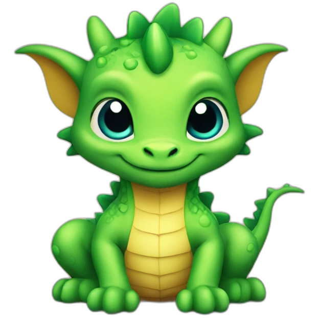 Cute baby dragon, New Year background emoji