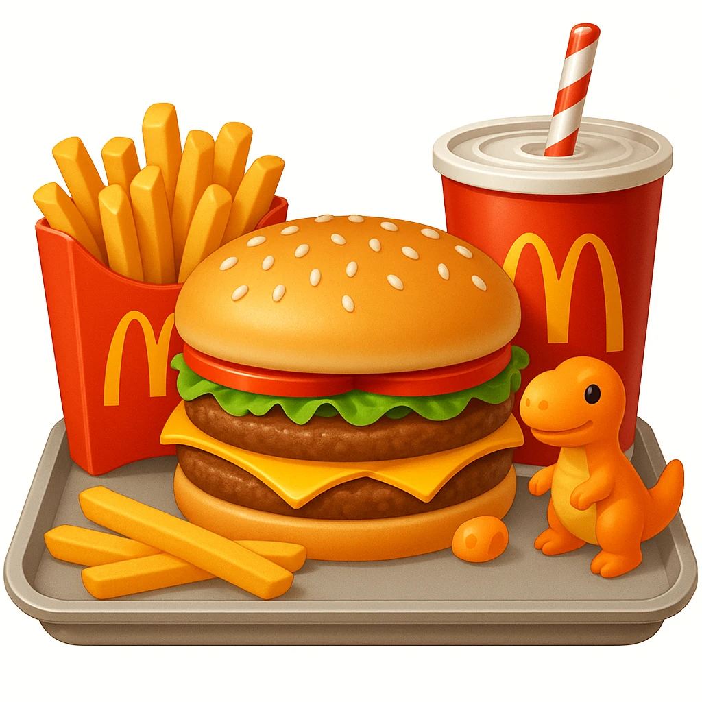 1990’s McDonald’s meal with a toy, emoji emoji