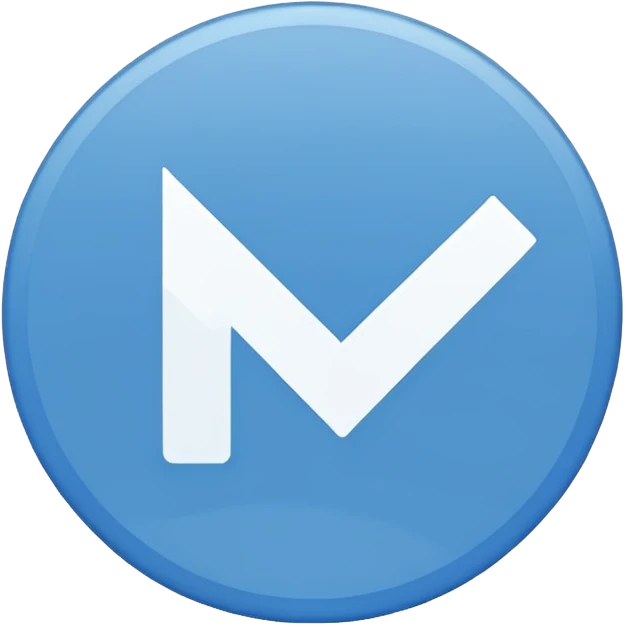 i need a blue flat 2d circle shape with smooth edges with a symbol of white good on it  emoji