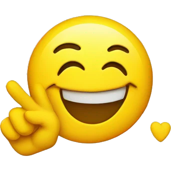 smiley blow kiss and peace sign emoji