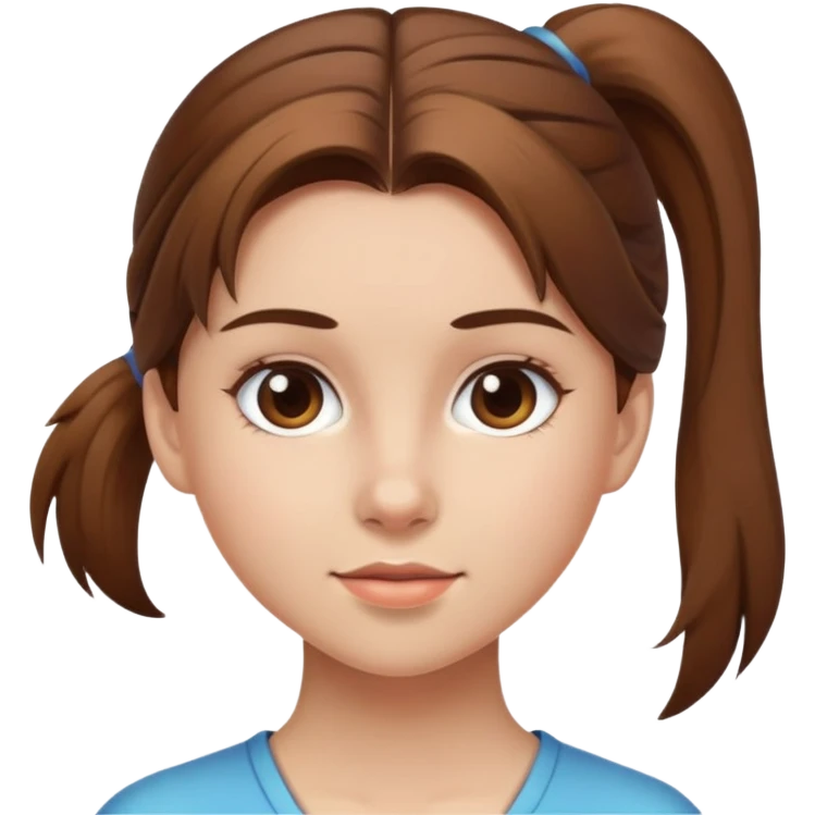 girl with brown hair and ponytail emoji