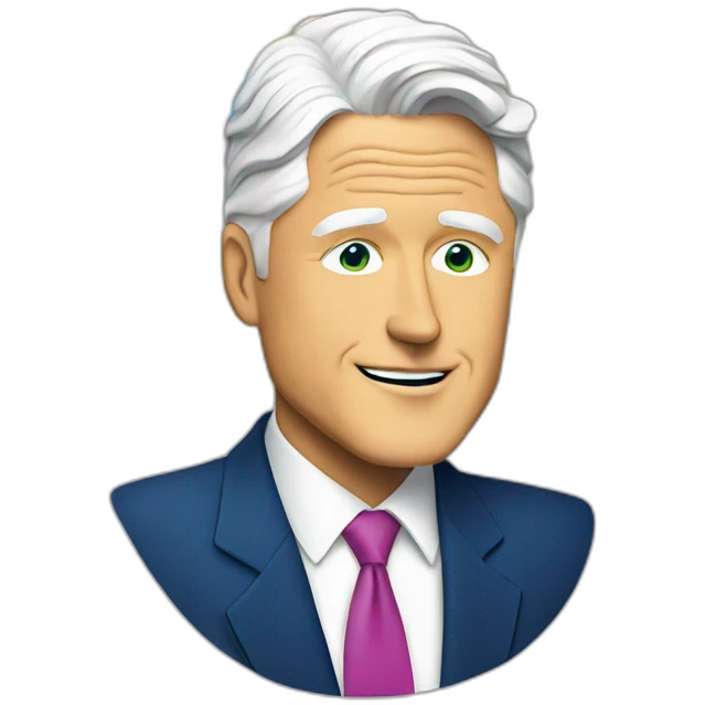 bill clinton with pansexual flag emoji
