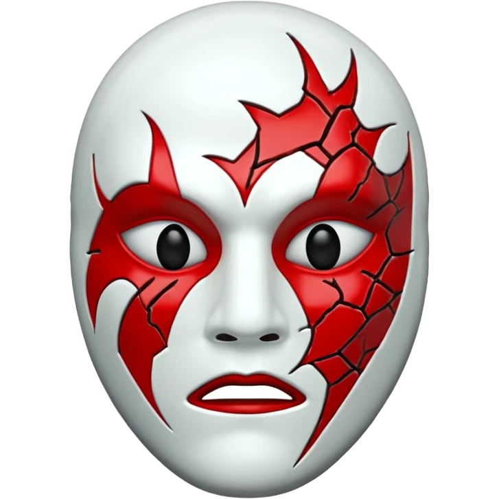 cursed mask, red emoji