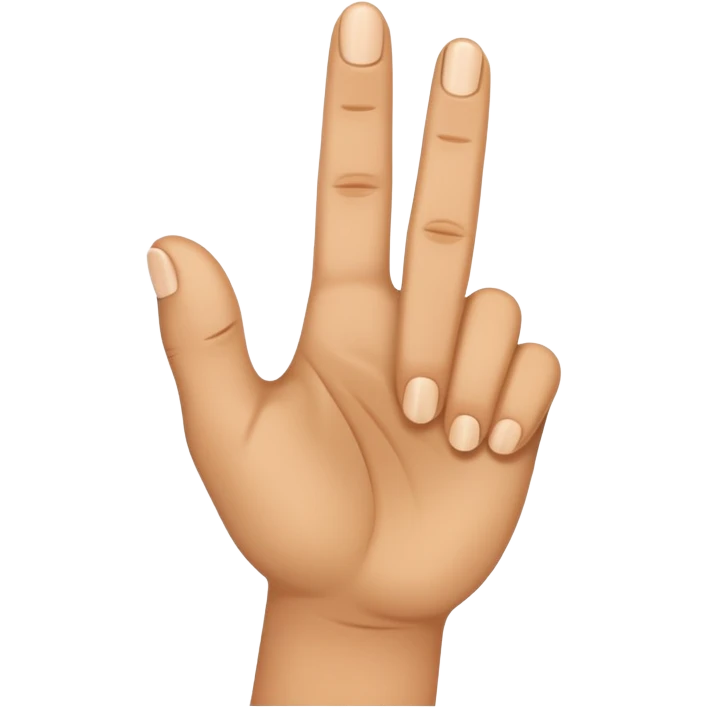 A hand with three fingers up index finger and middle finger and thumb  emoji