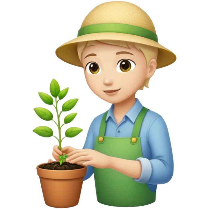 a gardener nurturing a small spout emoji