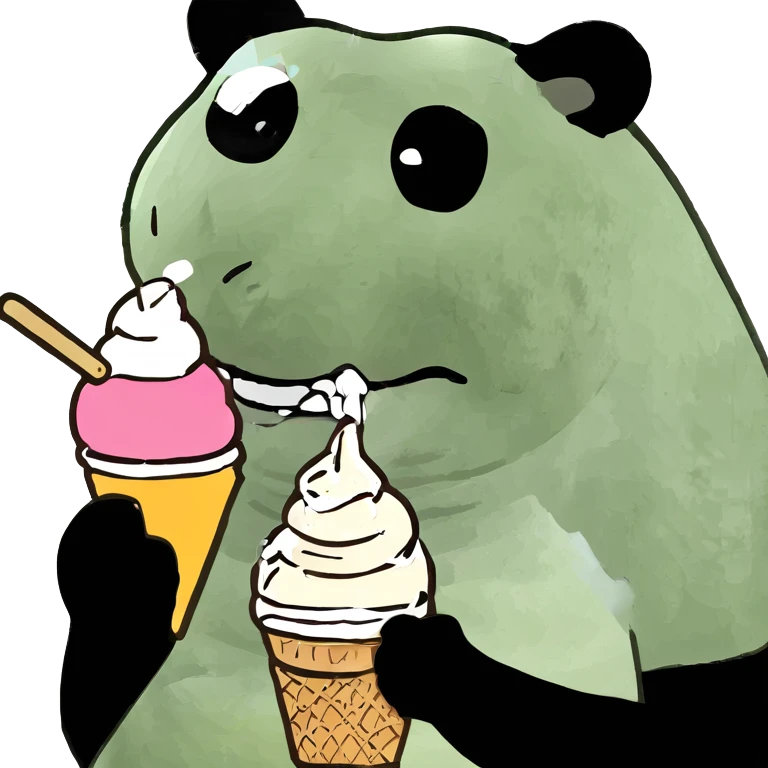 Panda eating ice cream emoji