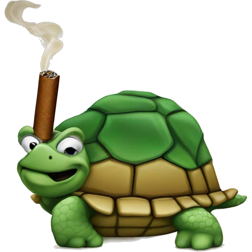 Turtle with a cigarrete emoji
