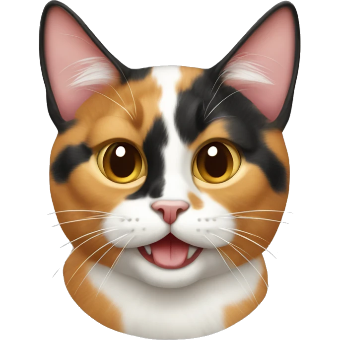 calico cat with his tongue out emoji