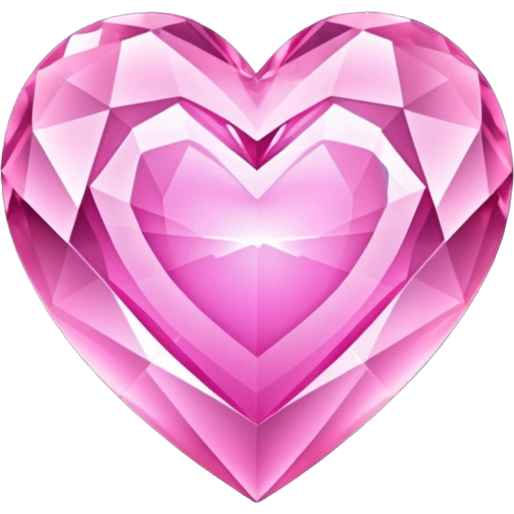 glitter pink crystal heart emoji