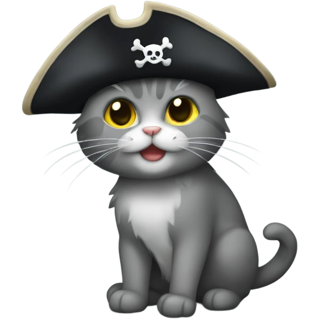 pirate gray cat emoji