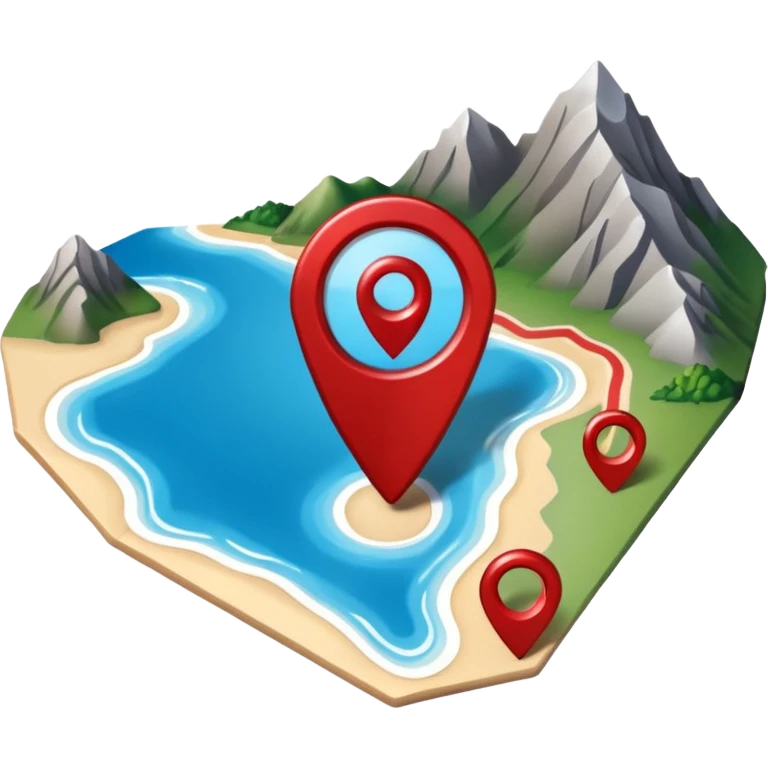 gps locater pin on west coast nz terrain map emoji