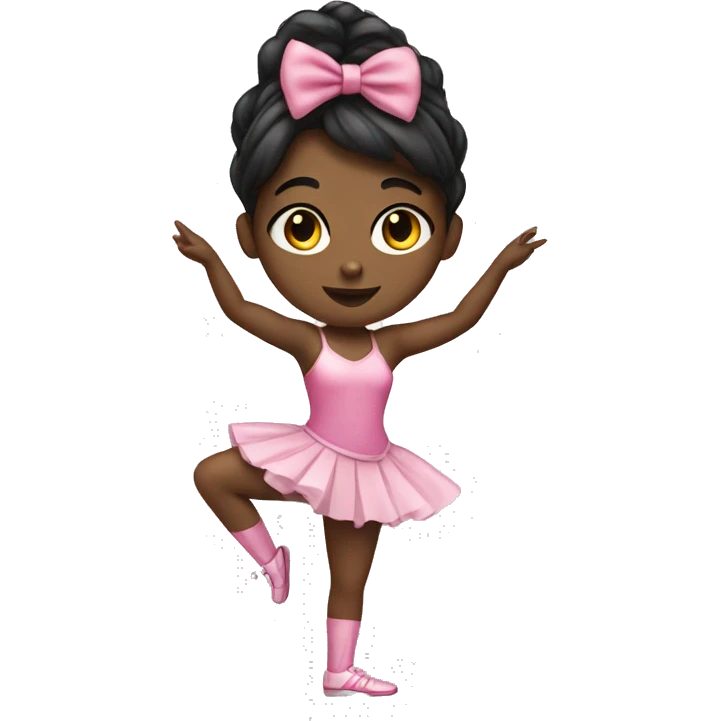 pretty black girl dancer with a bow emoji
