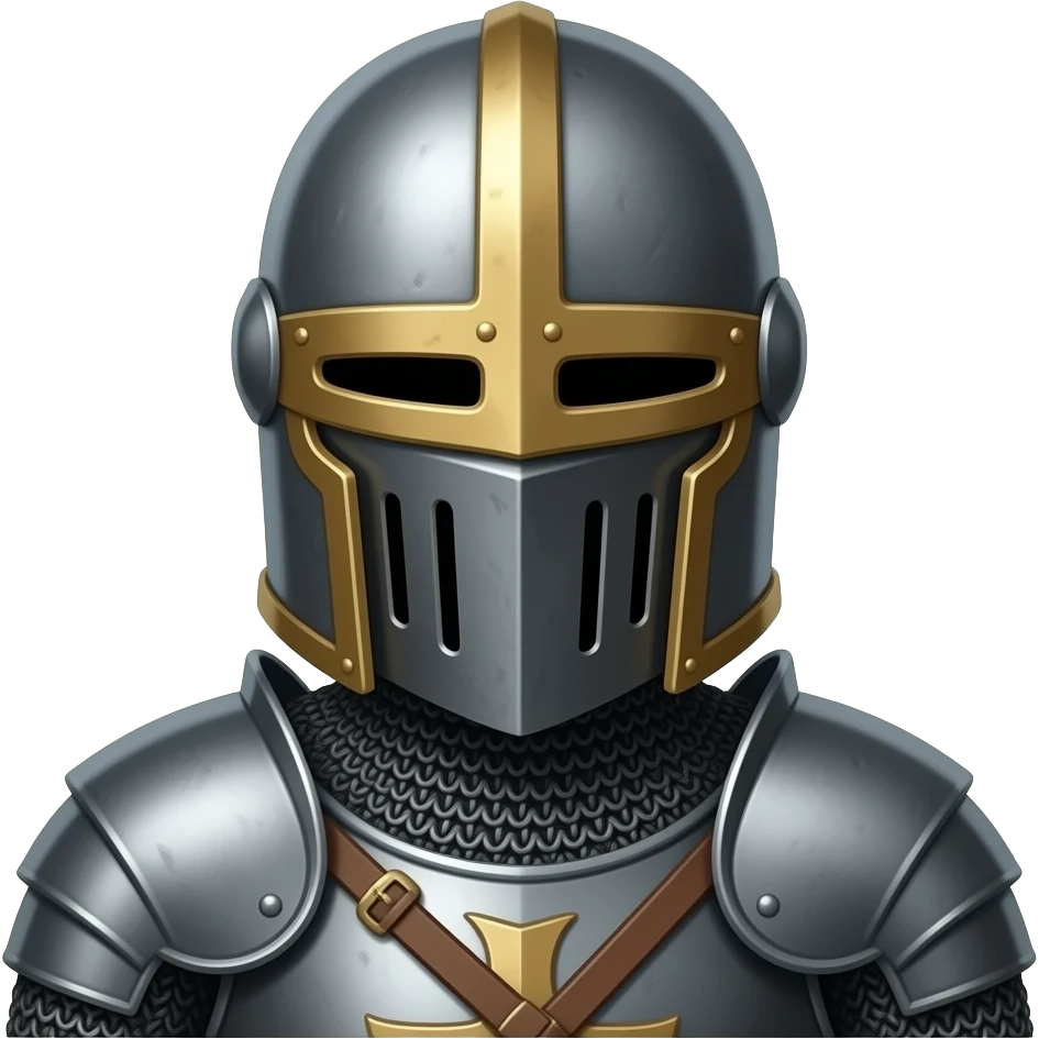 Un soldado medieval con la cara tapada emoji