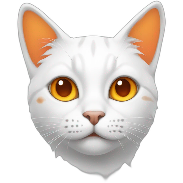 white cat with orange stains emoji