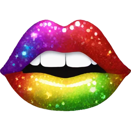 rainbow sparkle lips emoji