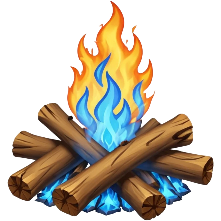 make me a campfire emoji but make the fire color blue emoji