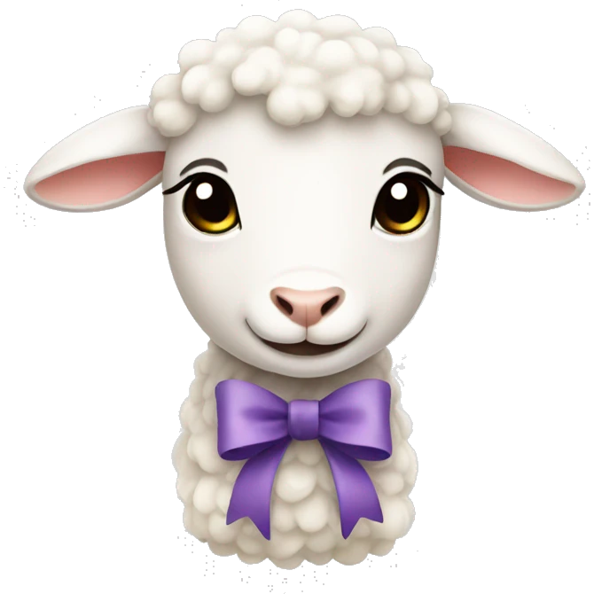 Lamb with a bow emoji