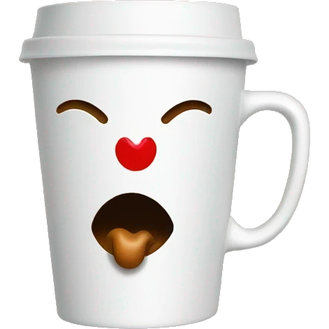 Coffee cup with a kiss mark on it emoji