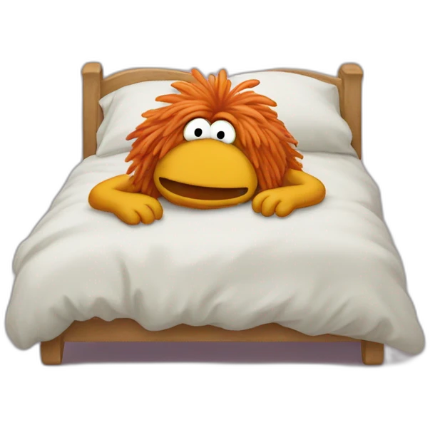 FRAGGLE sleeping on a bed emoji