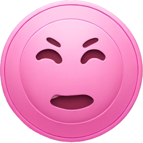 Pink coin emoji