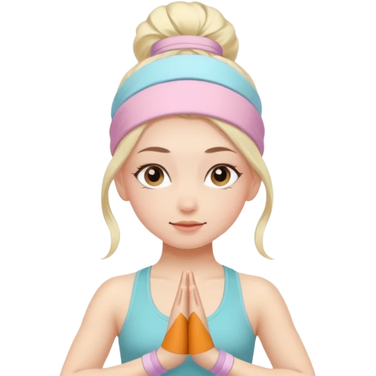Yoga girl with pastel band emoji