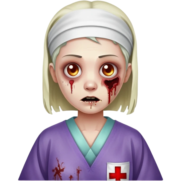 zombie hospital patient in hospital gown emoji
