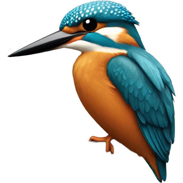 Kingfisher sitting on a desktop emoji