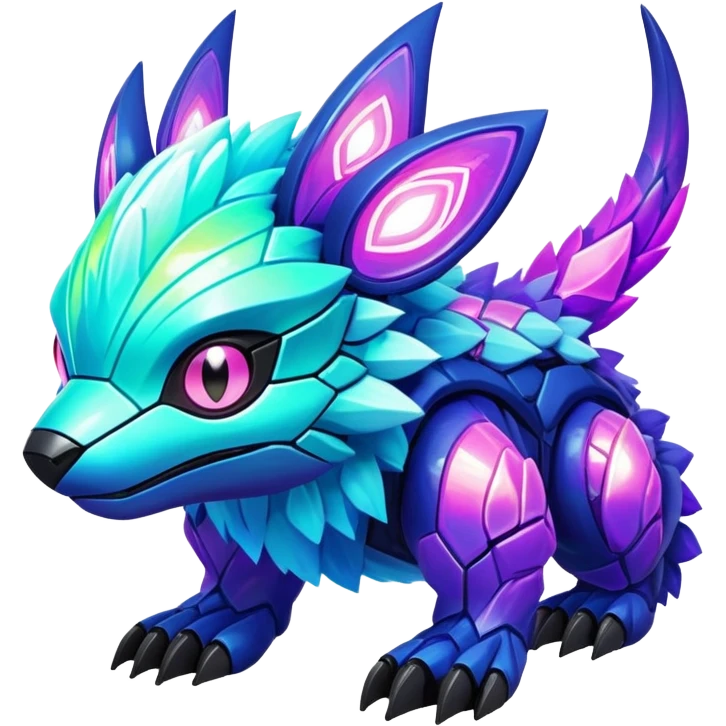  exotic tropical iridescent cyber-Protogen-Fakémon-Pokémon-Vernid-creature emoji