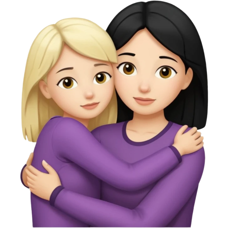 Love ❤️ of black haired mother for blonde daughter  emoji