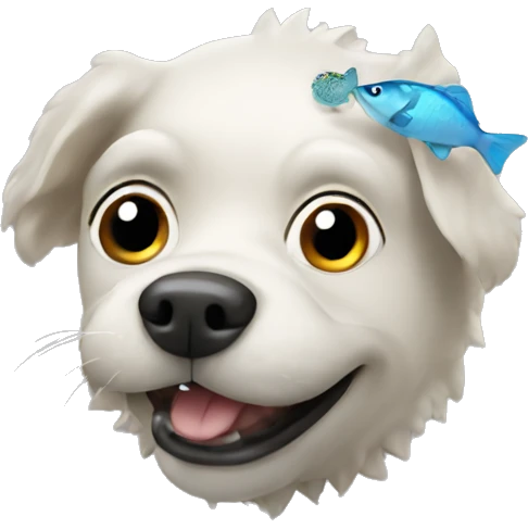 dog with a blowfish emoji