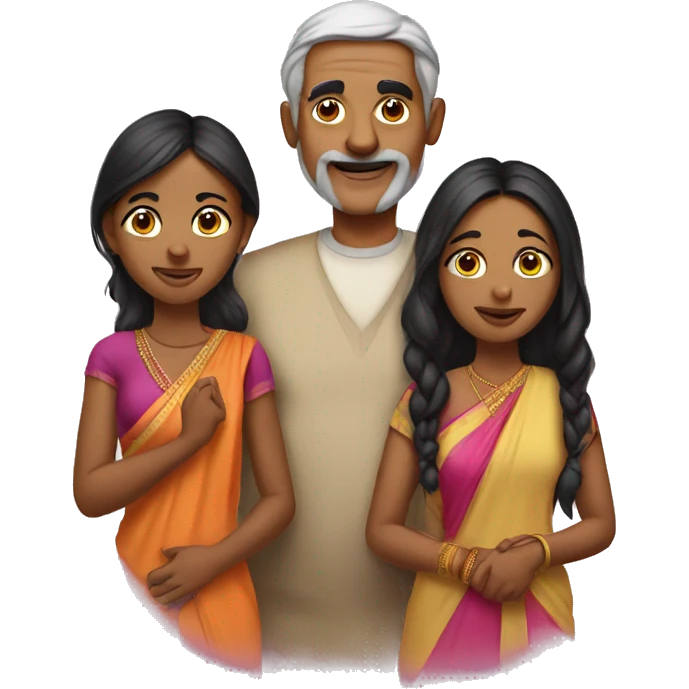 Indian(Mother father & 1 daughter) emoji