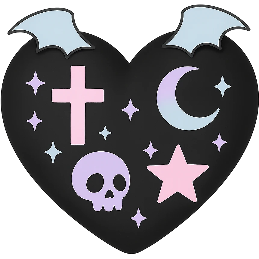 pastel goth black object remove background emoji