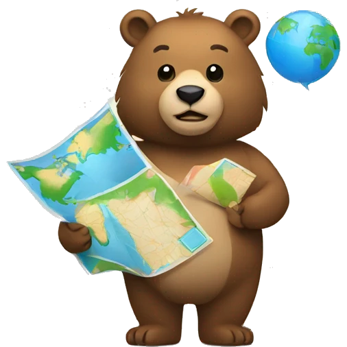  bear holding a map emoji
