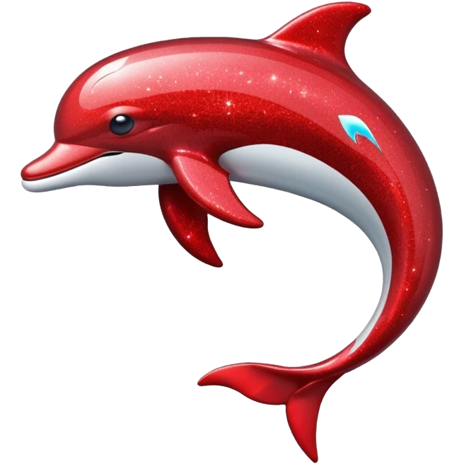 red glitter dolphin emoji