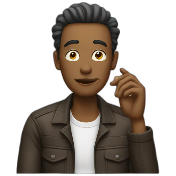 A smoking guy sit in a car emoji