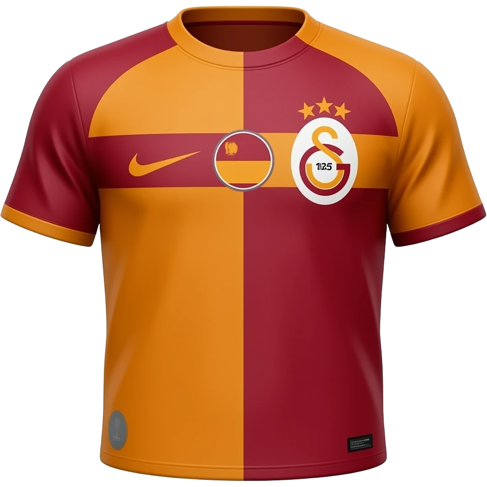 Replicate this emoji with Galatasaray (5star logo) home kit. Remove the flag in the middle. emoji