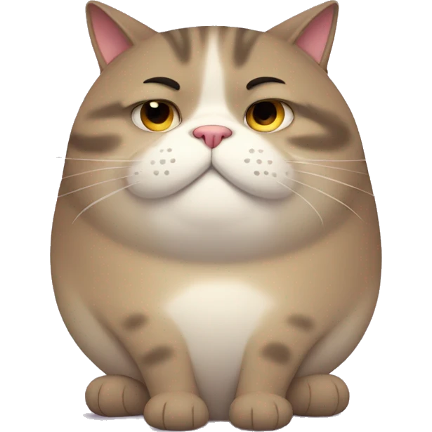 Sad fat cat emoji