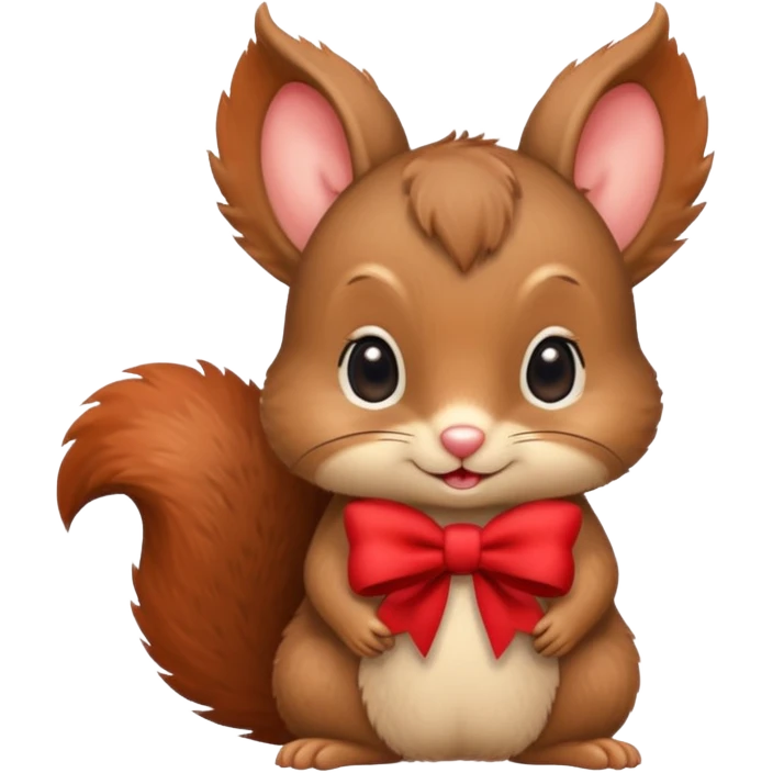 baby squirrel with a red bow emoji